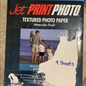 Jet Print Photo Textured Photo Paper Watercolor Finish - (9) Sheets